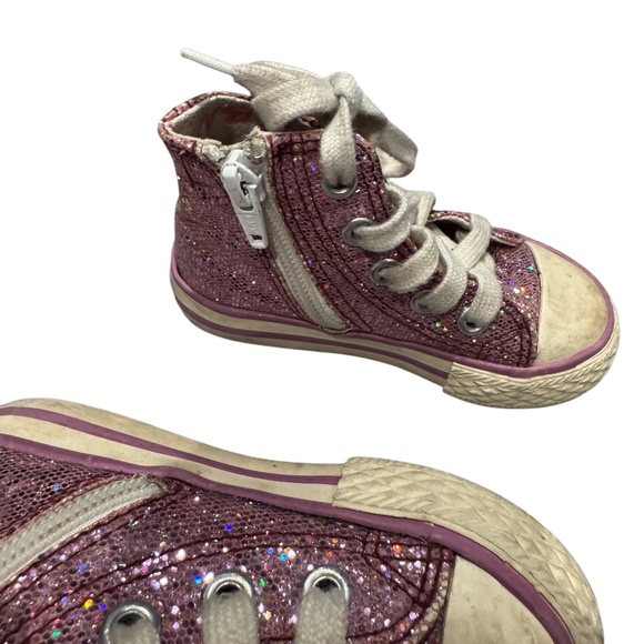 Ciciban pink sparkle toddler high-top sneakers - size 22 (6-6.5T) - Picture 2 of 7